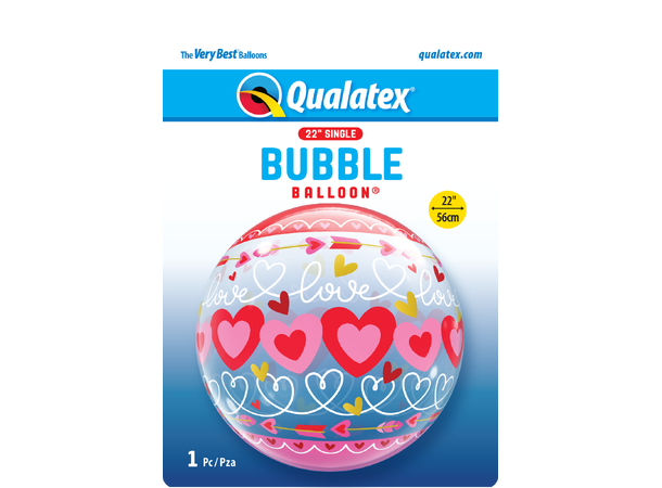 LOVE CONNECTED HEARTS 1 Bubbleballong - 56cm (22")