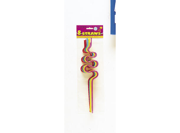 Sugerør - Forvridd Loop - 4 farger 8 Plastsugerør - ca 30cm
