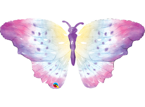 WATERCOLOR BUTTERFLY 1 Folieballong med form – 112cm (44")