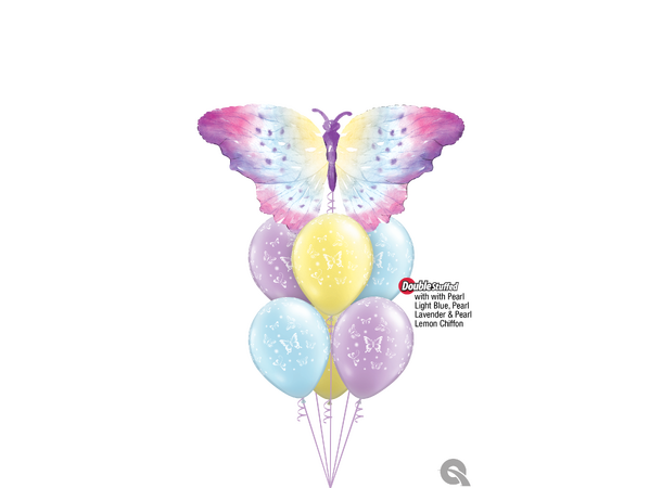 WATERCOLOR BUTTERFLY 1 Folieballong med form – 112cm (44") 