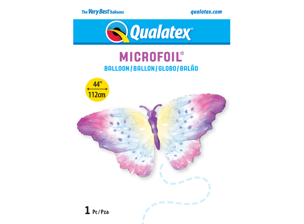 WATERCOLOR BUTTERFLY 1 Folieballong med form – 112cm (44")