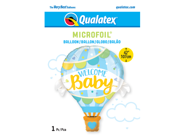 WELCOME BABY BLUE BALLOON 1 Folieballong med form – 107cm (42")