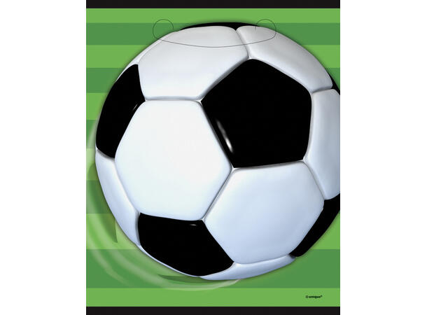 3D Fotball 8 Godteposer i plast - 22x18cm