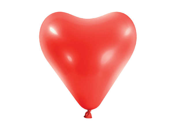 12H - Standard Apple Red 50 Gummiballonger hjerte -  28cm (12")