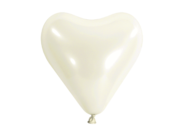 12H - Standard Frosty White 50 Gummiballonger hjerte -  28cm (12")