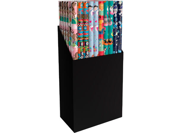 6 Assorterte gavepapir - Barn 1 display m/60 ruller - 70x200cm