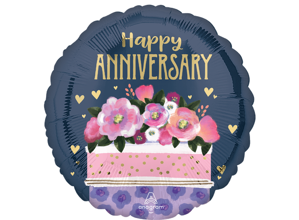 Anniversary Cake 1 Folieballong - Rund - 18" (43cm)