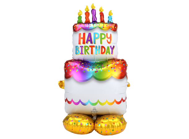 Birthday Cake 1 Folieballong for luft m/base -68x134cm