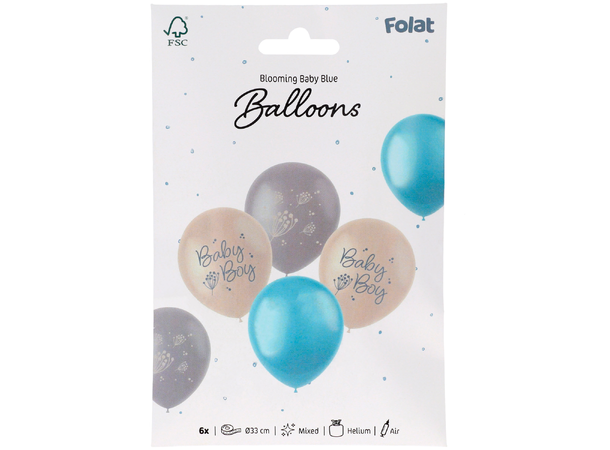 Blooming Baby Boy 6 Gummiballonger - 33cm (13") 