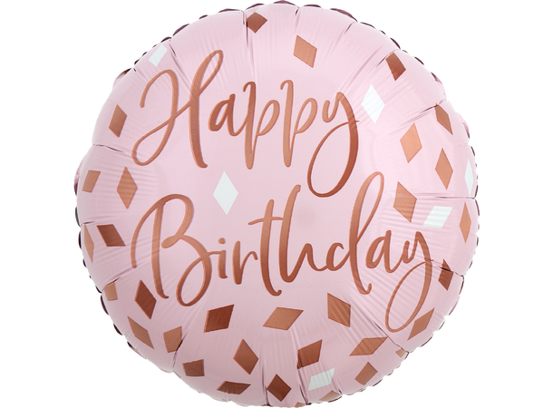 Blush Birthday 1 Folieballong - Rund - 18" (43cm)