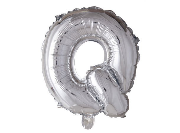 Bokstavballong - Q - Sølv 1 Folieballong - 41cm (16")
