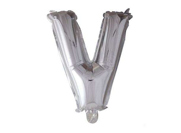Bokstavballong - V - Sølv 1 Folieballong - 41cm (16")