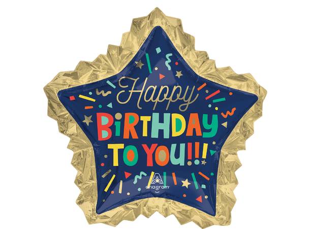 Bright Birthday Blocks 1 Stor folieballong med form - 86x81cm