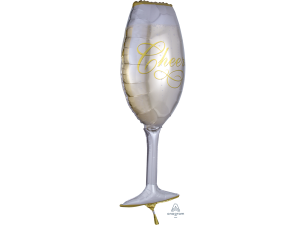 Bubbly Wine Glass 1 Stor folieballong med form - 35x96cm