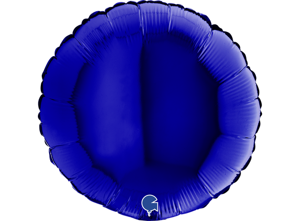 Ensfarget - Blue Capri 1 Folieballong - Rund - 18" (43cm)