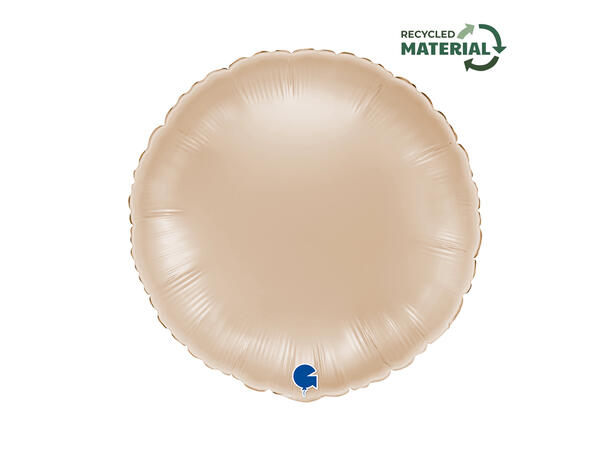 Ensfarget - Californian Gold 1 Folieballong - Rund - 18" (43cm) 