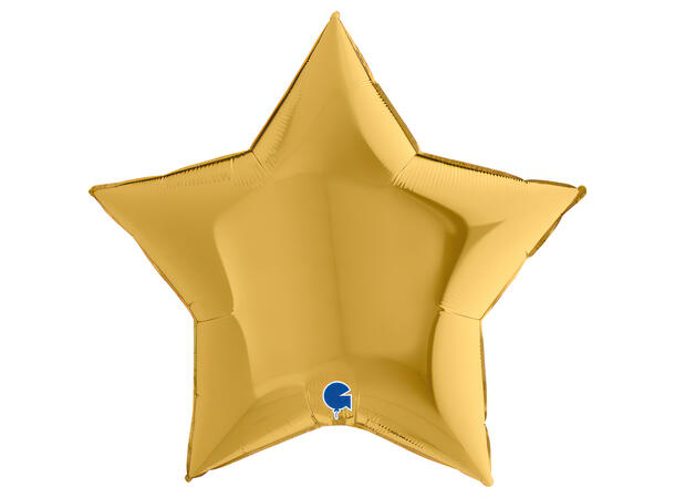 Ensfarget - Gold 5 1 Folieballong - Stjerne - 36" (91cm)