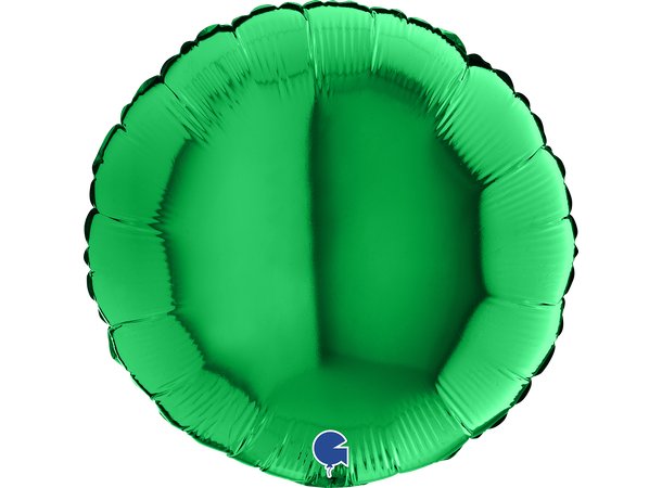 Ensfarget - Green 1 Folieballong - Rund - 18" (43cm)