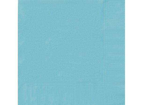 Ensfarget - Lys turkis 20 Drikkeservietter - 25x25cm