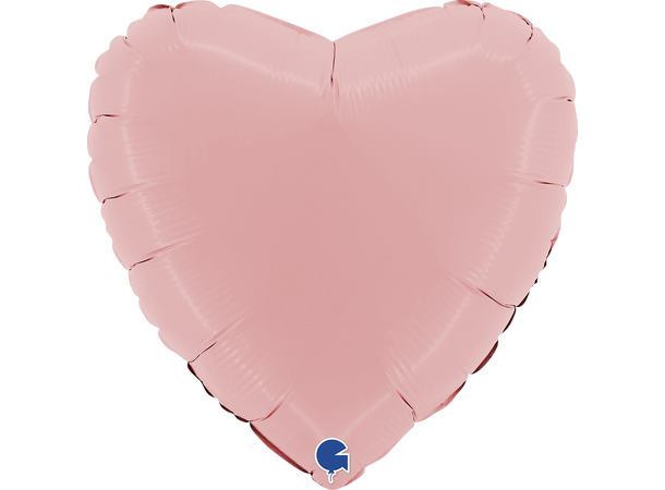 Ensfarget - Matte Pink 1 Folieballong - Hjerte - 18" (43cm)