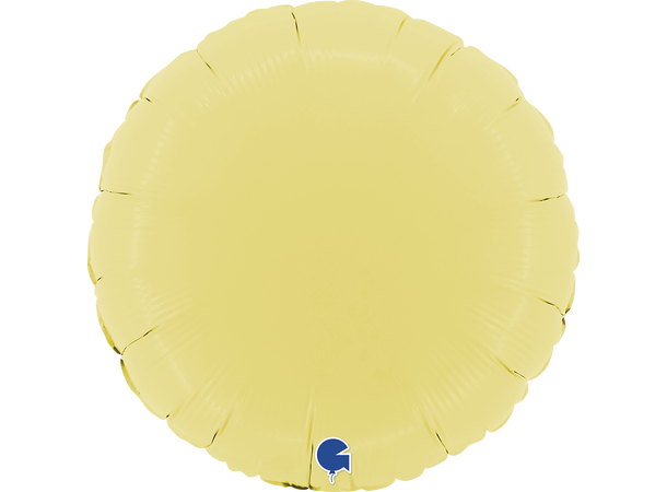 Ensfarget - Matte Yellow 1 Folieballong - Rund - 18" (43cm)