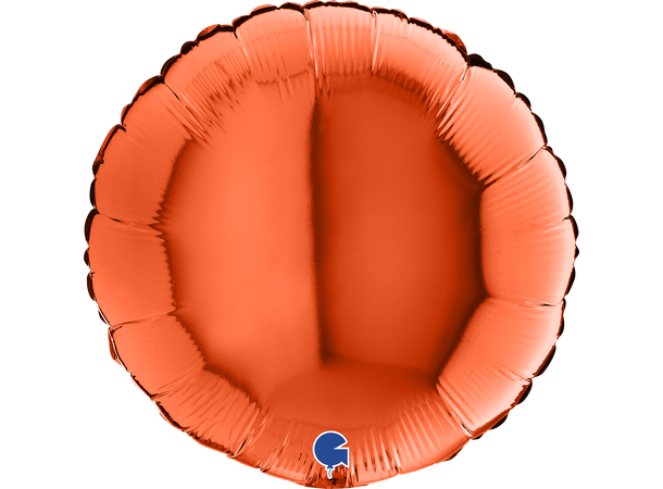 Ensfarget - Orange 1 Folieballong - Rund - 18" (43cm)