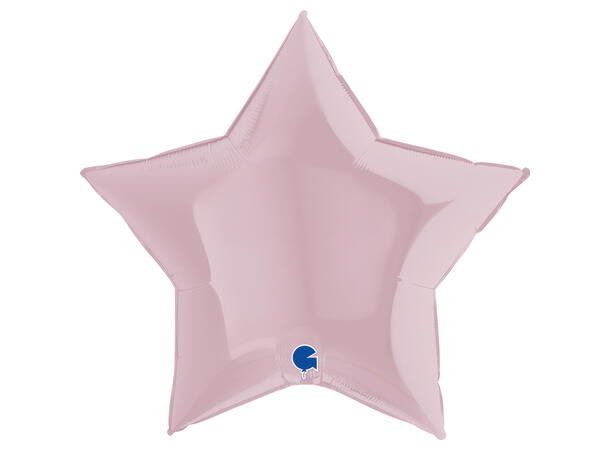 Ensfarget - Pastel Pink 1 Folieballong - Stjerne - 36" (91cm)