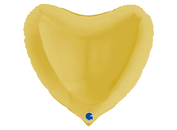 Ensfarget - Pastel Yellow 1 Folieballong - Hjerte - 36" (91cm)