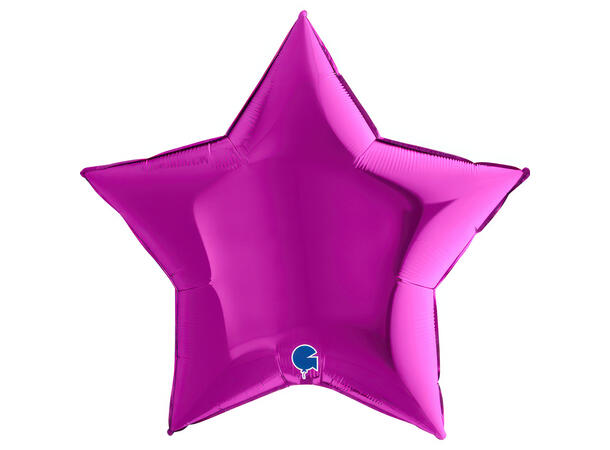 Ensfarget - Purple 1 Folieballong - Stjerne - 36" (91cm)