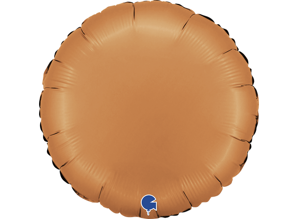 Ensfarget - Satin Caramel 1 Folieballong - Rund - 18" (43cm)