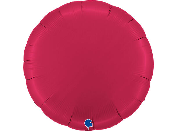 Ensfarget - Satin Cherry 1 Folieballong - Rund - 36" (91cm)
