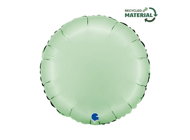Ensfarget - Satin Glazed Mint 1 Folieballong - Rund - 18" (43cm) 