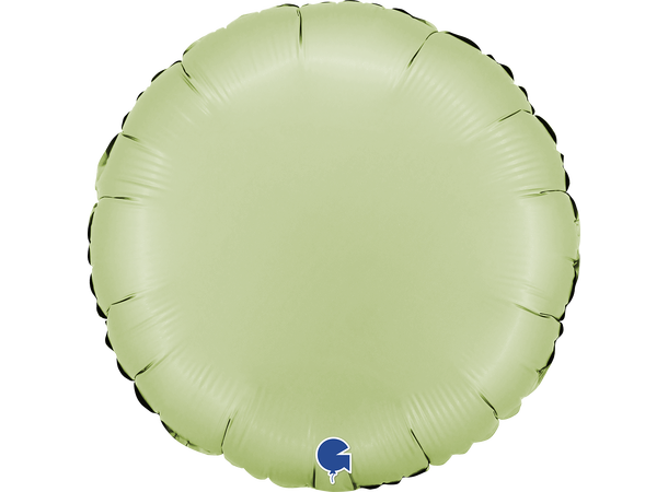 Ensfarget - Satin Olive Green 1 Folieballong - Rund - 18" (43cm)