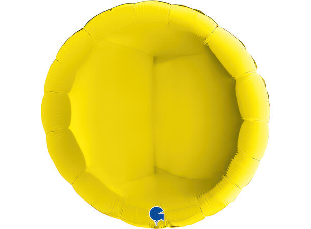 Ensfarget - Yellow 1 Folieballong - Rund - 36" (91cm)