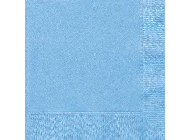 Ensfarget Lys Blå 20 Drikkeservietter - 25x25cm