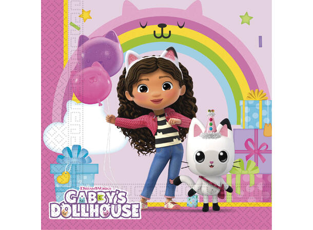 Gabbys Dollhouse 20 Tolags papirservietter - 33x33cm