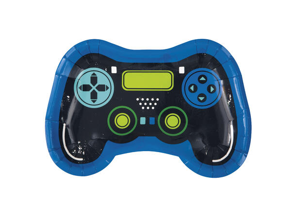 Gamer Birthday 8 Tallerkener med form i papp - 23cm