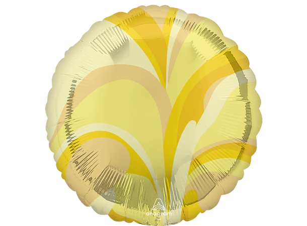 Gold Macro Marble 1 Folieballong - Rund - 18" (43cm)