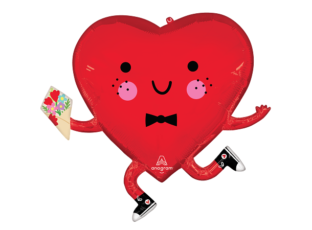 Happy Heart Guy 1 Folieballong med form - 86x81cm
