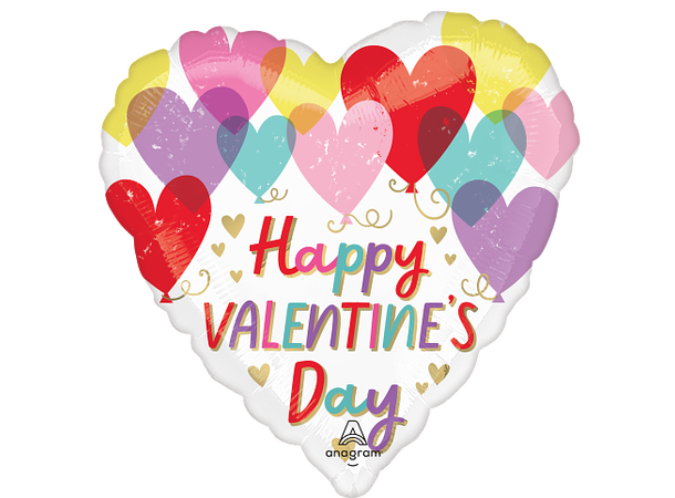 Hearts on Hearts Valentine 1 Folieballong - Rund - 18" (43cm)