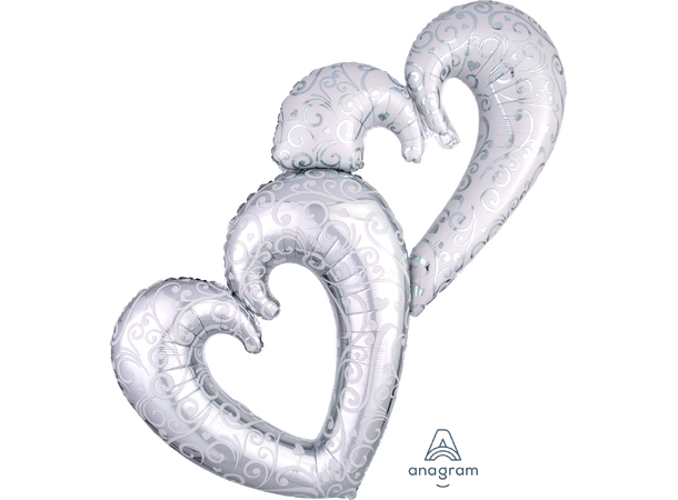 Interlocking Hearts 1 Folieballong 3D - 134x91cm