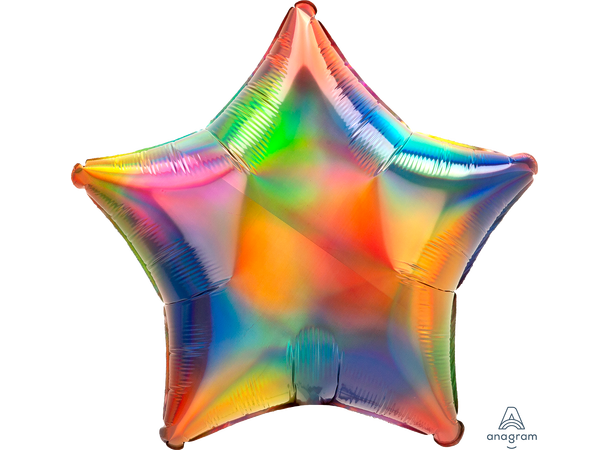Iridescent Rainbow Star 1 Folieballong stjerne - 19" (48cm)