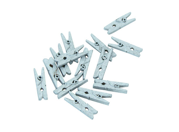 Klesklyper - Sølv 24 mini klesklyper 