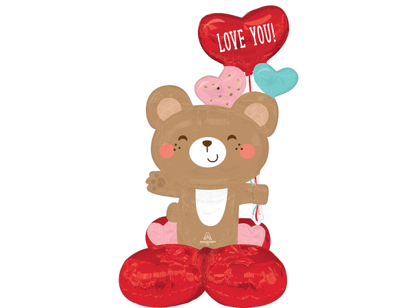 Love You Bear Hug 1 Folieballong m/form Airloonz - 55x88cm
