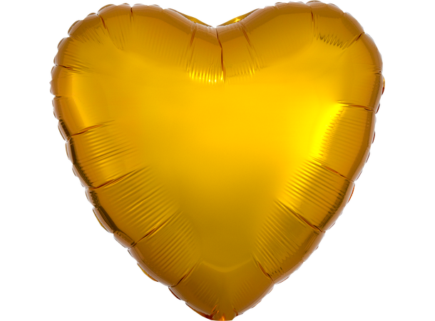 Metallic Gold 1 Folieballong - Hjerte - 18" (43cm)