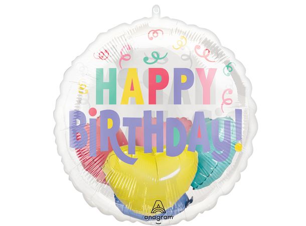 Pastel Confetti Birthday 1 Folieballong med småballonger inni