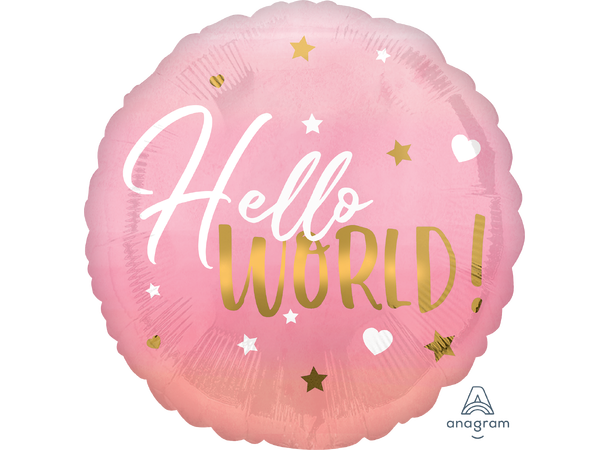 Pink Baby Girl 1 Folieballong - Rund - 18" (43cm)