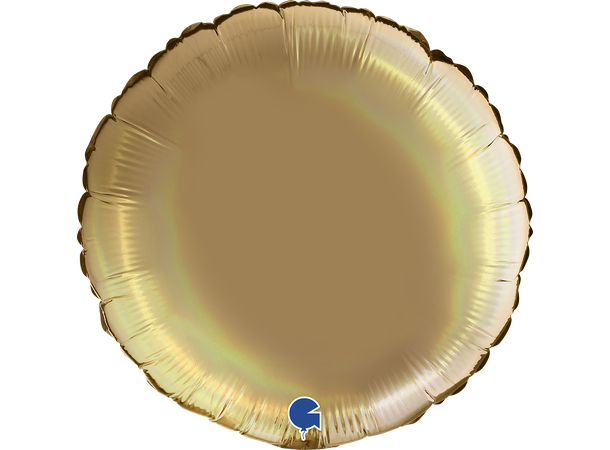 Rainbow Holographic - Platinum Champagne 1 Folieballong - Rund - 18" (43cm)