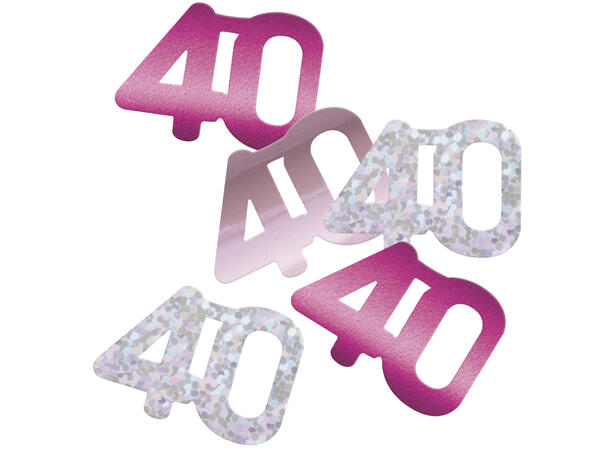 Rosa & Sølv Glitz - #40 1 Pose Bordkonfetti - 14g