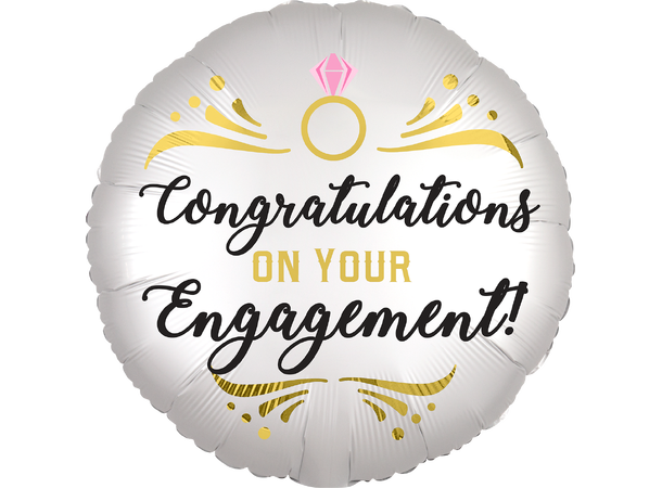 Satin Engagement 1 Folieballong - Rund - 18" (43cm)